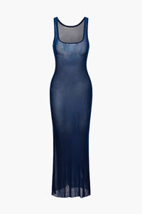 Iridescent Blue Mesh Dress