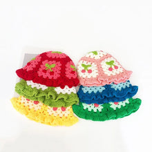 Load image into Gallery viewer, Cherry Granny Square Bucket Hat