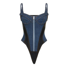 Load image into Gallery viewer, Bodied Denim Bodysuit